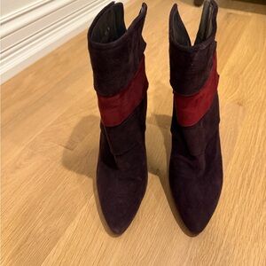 Stuart Weitzman Burgundy and Red Heeled Boots